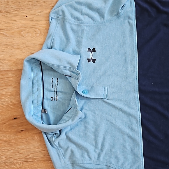 Under Armour Boys' Thredborne Blocked Polo, Size Small (Canoe Blue) - Picture 5 of 7